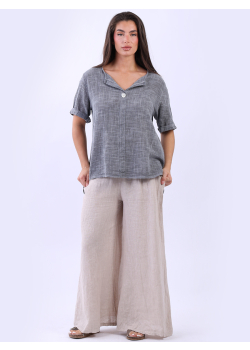 Vintage Washed Cotton Lagenlook Italian Blouse