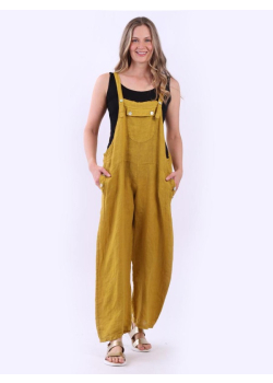 Italian Strappy Plus Size Linen Pabo Jumpsuit