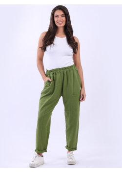 Women Relaxed Fit Solid Cotton Sweat Pant