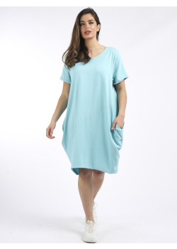 Plus Size Plain Cotton Classy Lagenlook Cocoon Dress