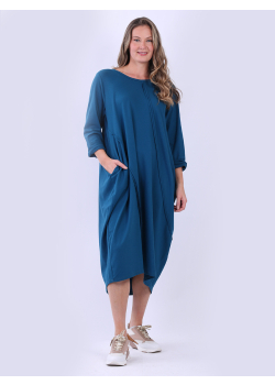 Women Oversized Solid Cotton Lagenlook Quirky Dress