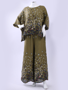 Floral Linen Batwing Top