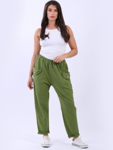 Made In Italy Solid Cotton Regular Fit Joggers